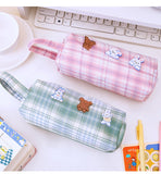 Lkblock style Cute pencil case Large capacity school pencil bag canvas pen case student stationery bag girl student storage bag gifts