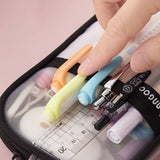 Lkblock Korean Fashion Transparent Pencil Case Pouches Simple Macaroon Large Capacity Pencil Bag Stationery Organizer Pencilcase Holder