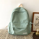 Lkblock Waterproof Nylon Women School backpack Large Solid Color Girls Travel Bag College Schoolbag Female Laptop Back Pack Mochilas