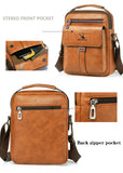 Lkblock Men's PU Leather Business Fashion Anti-theft Shoulder Bags Waterproof Crossbody Sling Bag Handbag Travel Messenger Pack For Male
