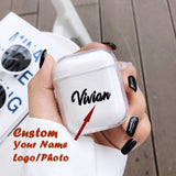 Lkblock Custom name/logo/image Soft Silicone Case for Air Pods Case for Bluetooth Wireless Airpod Cover DIY Customized Photo Letters Hot