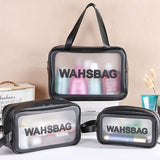 Lkblock Storage Toiletry Organize Waterproof PVC Travel Cosmetic Portable Bag Transparent Zipper Makeup storage bag Case Female Wash Kit