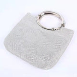 Lkblock Lady's Crystal diamond elegant clutches women bridal wedding wallet purse evening party bag gold silver handbag