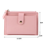 Lkblock Men Women Fashion Solid Color Credit Card ID Card Multi-slot Card Holder Casual PU Leather Mini Coin Purse Wallet Case Pocket