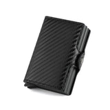 Lkblock New Carbon Fiber Men Wallet RFID anti-theft Slim Wallets For Women Double Layer Aluminum Alloy Card Holder Luxury Wallet For Men