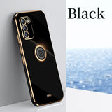 Lkblock Plating Square Ring Holder Stand Phone Case On For Samsung Galaxy S20 Fe Plus S21 Ultra S 20 21 S20fe 5g Luxury Silicone Cover