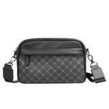 Lkblock Fashion Black Crossbody Messenger Men Bag Versatile Plaid Men Shoulder Crossbody Bag For Male Classic Leather Man Sling Bags