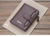 Lkblock Baellerry Men Wallets Fashion Short Desigh Zipper Card Holder Men Leather Purse Solid Coin Pocket High Quality Male Purse