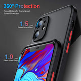 Lkblock Shockproof Armor Matte Case For iPhone 13 12 11 Pro Max XR XS X 7 8 Plus SE Mini Luxury Silicone Bumper Clear Hard PC Cover Capa