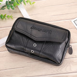 Men Cowhide Leather Fanny Waist Bag Classic Texture Creative Delicate Design Chic Business Solid Mobile Phone Belt Bum Pouch