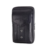 Men Cowhide Leather Fanny Waist Bag Classic Texture Creative Delicate Design Chic Business Solid Mobile Phone Belt Bum Pouch