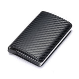 Men's Wallets RFID Credit Card Holder Case Metal Vintage Aluminium Box PU Leather Fashion Cards Wallet Pure Purse