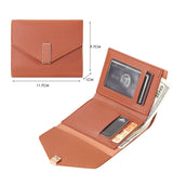 Lkblock Men Women Fashion Solid Color Credit Card ID Card Multi-slot Card Holder Casual PU Leather Mini Coin Purse Wallet Case Pocket