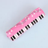 Lkblock Creative Novelty Student Pencil Case Square Single Layer Oxford Cloth Pen Bag for Girls Boy Musical Note Piano Stationery Pouch