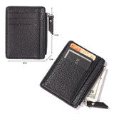 Lkblock Men Women Fashion Solid Color Credit Card ID Card Multi-slot Card Holder Casual PU Leather Mini Coin Purse Wallet Case Pocket