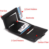 Lkblock 2022  RFID Card Holder with Organizer Coin Pocket Fashion Carbon Fiber Credit Card Holder Men Slim Wallet Anti-theft Card Case