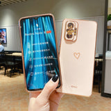 Lkblock Square Plating Love Heart Silicone Phone Case For Xiaomi Redmi Note 10 Pro Max 4G 5G 10s RedmiNote10 Note10Pro Redmi10 10C Cover