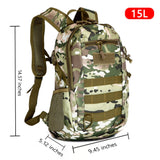 Lkblock Outdoor Tactical Backpack Military Rucksacks Men 15L 20L Waterproof Sport Travel Backpacks Camping Mochila Fishing Hunting Bags