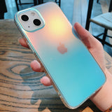 Lkblock Luxury Matte Laser Aurora Phone Case for iPhone 13 Pro Max 12 11 XS X XR 7 Plus 12 13 Mini Hybrid Ammor Shockproof Back Cover