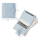 Lkblock Men Women Fashion Solid Color Credit Card ID Card Multi-slot Card Holder Casual PU Leather Mini Coin Purse Wallet Case Pocket