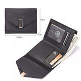 Lkblock Men Women Fashion Solid Color Credit Card ID Card Multi-slot Card Holder Casual PU Leather Mini Coin Purse Wallet Case Pocket