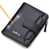 Lkblock Baellerry Men Wallets Fashion Short Desigh Zipper Card Holder Men Leather Purse Solid Coin Pocket High Quality Male Purse