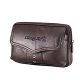 Men Cowhide Leather Fanny Waist Bag Classic Texture Creative Delicate Design Chic Business Solid Mobile Phone Belt Bum Pouch