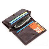 Lkblock Leather Wallet for Men Anti-theft Slim Zipper Mini Wallets Card Case Credit Cards Coin Money Bag Vintage Fashion Purse