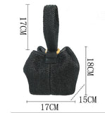 Lkblock Brand Straw Bags for Women Beach Bag Personality Crossbody Lock Handbag Lady Vintage Handmade Knit Fashion Shoulder Bag