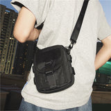 Lkblock Fashion Men Messenger Bag Canvas Cell phone Shoulder Bag Small Crossbody Pack Small Travel Waist Pack Casual Chest Pouch Backpak