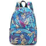 Lkblock Canvas Leaves Printing Women Backpack School Bags Bookbag for Teenage Girls Daily Travel Knapsack Laptop Rucksack Mochila