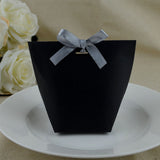 Lkblock 25/50pcs Blank Kraft Paper Bag White Black Candy Bag Wedding Favors Gift Box Package Birthday Party Decoration Bags With Ribbon