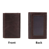 Lkblock Leather Wallet for Men Anti-theft Slim Zipper Mini Wallets Card Case Credit Cards Coin Money Bag Vintage Fashion Purse