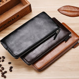 Lkblock Men Wallets Classic Long Style Card Holder Male Purse Quality Zipper Large Capacity Big for cellphone Brand Luxury Wallet For Me