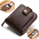 Lkblock Men's wallet made of genuine leather wallet Short Hasp carteira masculina Purse luxury male billetera hombre erlek czdan