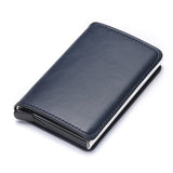 Men's Wallets RFID Credit Card Holder Case Metal Vintage Aluminium Box PU Leather Fashion Cards Wallet Pure Purse