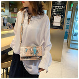 Lkblock Snake Pattern women flap bags PU Leather ladies Handbag Luxury Designer Wide Strap Sling bag for female Shoulder Crossbody Bag