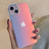 Lkblock Luxury Matte Laser Aurora Phone Case for iPhone 13 Pro Max 12 11 XS X XR 7 Plus 12 13 Mini Hybrid Ammor Shockproof Back Cover