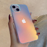 Lkblock Luxury Matte Laser Aurora Phone Case for iPhone 13 Pro Max 12 11 XS X XR 7 Plus 12 13 Mini Hybrid Ammor Shockproof Back Cover