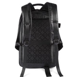 Lkblock Men's Backpack USB Charge Travel Laptop Back packs Black 16inch Leather School Bag Male Vintage Waterproof Anti Theft Backpacks