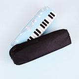 Lkblock Creative Novelty Student Pencil Case Square Single Layer Oxford Cloth Pen Bag for Girls Boy Musical Note Piano Stationery Pouch