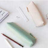 Lkblock Sunny Series PU Leather Pen Pencil Bag Simple Triangular Shape Vintage Color Case Storage Pouch for Pens Stationery School