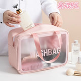 Lkblock Storage Toiletry Organize Waterproof PVC Travel Cosmetic Portable Bag Transparent Zipper Makeup storage bag Case Female Wash Kit