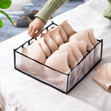 Lkblock Dormitory closet organizer for socks home separated underwear storage box 7 grids jeans bra organizer foldable drawer organizer