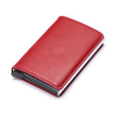 Men's Wallets RFID Credit Card Holder Case Metal Vintage Aluminium Box PU Leather Fashion Cards Wallet Pure Purse