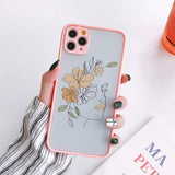 Lkblock ine Art Sketch Flower Girl Protection Phone Case For iPhone 12 11 13 Pro MAX X XS XR SE 2 6s 7 8 Plus Hard Translucent Cover