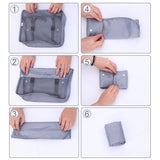 Lkblock 8/6/1 pieces Set Travel Organizer Storage Bags Suitcase Packing Set Storage Cases Portable Luggage Organizer Clothe Shoe Pouch