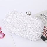 Lkblock White Pearl Wedding Clutch Bag Party Purse and Handbag Women's Evening Bag Luxury Design Chain Shoulder Bag ZD1833