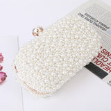 Lkblock White Pearl Wedding Clutch Bag Party Purse and Handbag Women's Evening Bag Luxury Design Chain Shoulder Bag ZD1833