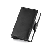 Lkblock New Carbon Fiber Men Wallet RFID anti-theft Slim Wallets For Women Double Layer Aluminum Alloy Card Holder Luxury Wallet For Men